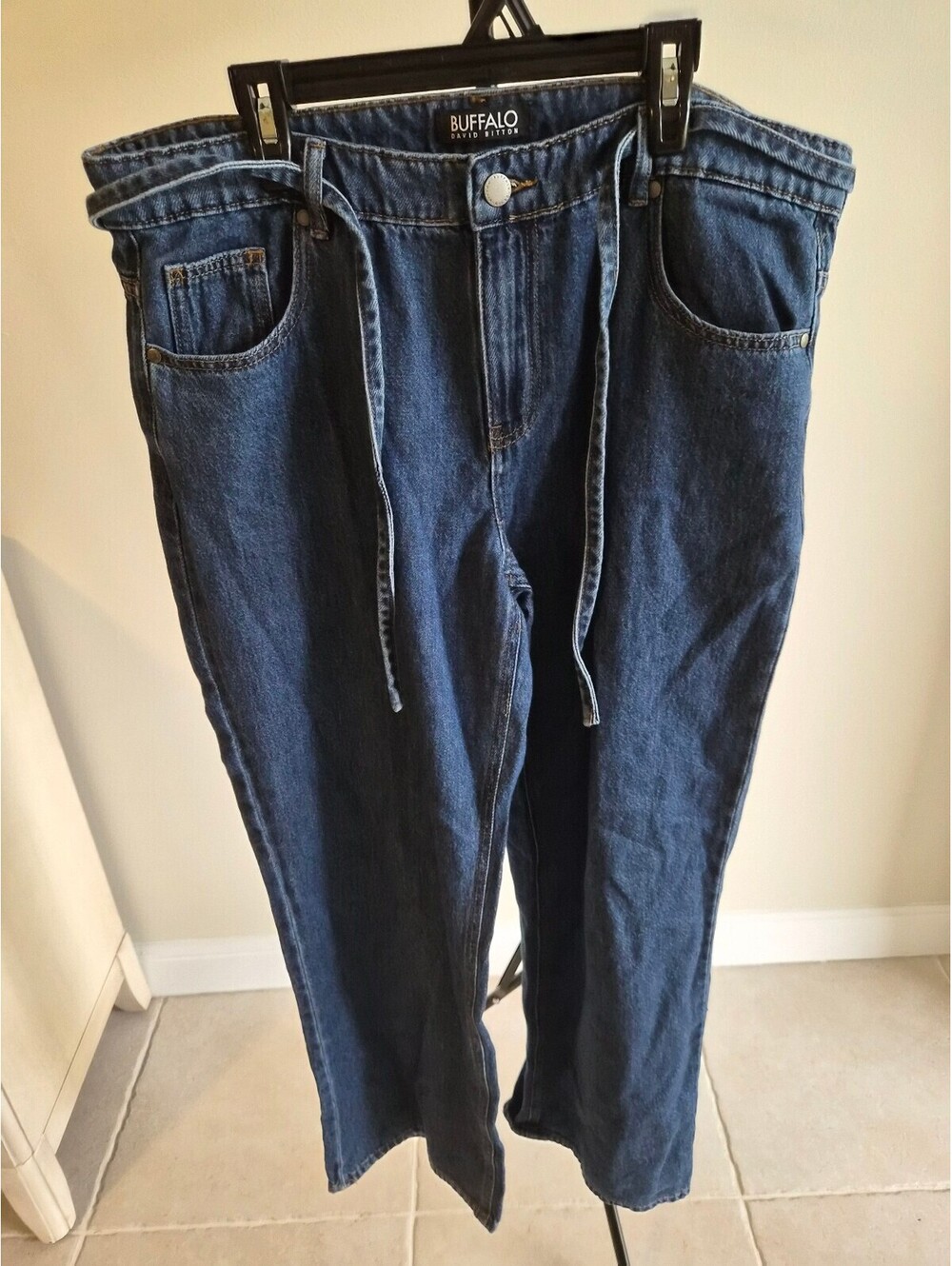 Buffalo David Bitton Women's Blue Denim Jeans with Drawstring Waist 0050
